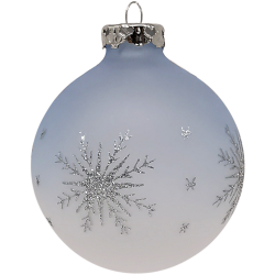 Weihnachtskugel Sternkristall. Ø 8cm hellblau/weiß, Schatzhauser Weihnachtsschmuck