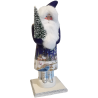 Santa Winterlandschaft blau 53cm Pappmaché Nostalgischer Weihnachtsschmuck