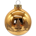 Weihnachtskugel Winterland gold glänzend Ø 8cm Schatzhauser Thüringer Glas und Weihnachtsschmuck