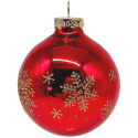 Weihnachtskugel Schneekristall rot glänzend Ø 8cm Schatzhauser Thüringer Glas und Weihnachtsschmuck