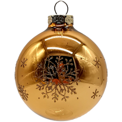 Weihnachtskugel Schneekristall gold glänzend Ø 8cm Schatzhauser Thüringer Glas und Weihnachtsschmuck
