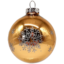 Weihnachtskugel Eiskristall gold glänzend Ø 8cm Schatzhauser Thüringer Glas und Weihnachtsschmuck