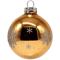 Weihnachtskugel Eiskristall gold glänzend Ø 8cm Schatzhauser Thüringer Glas und Weihnachtsschmuck