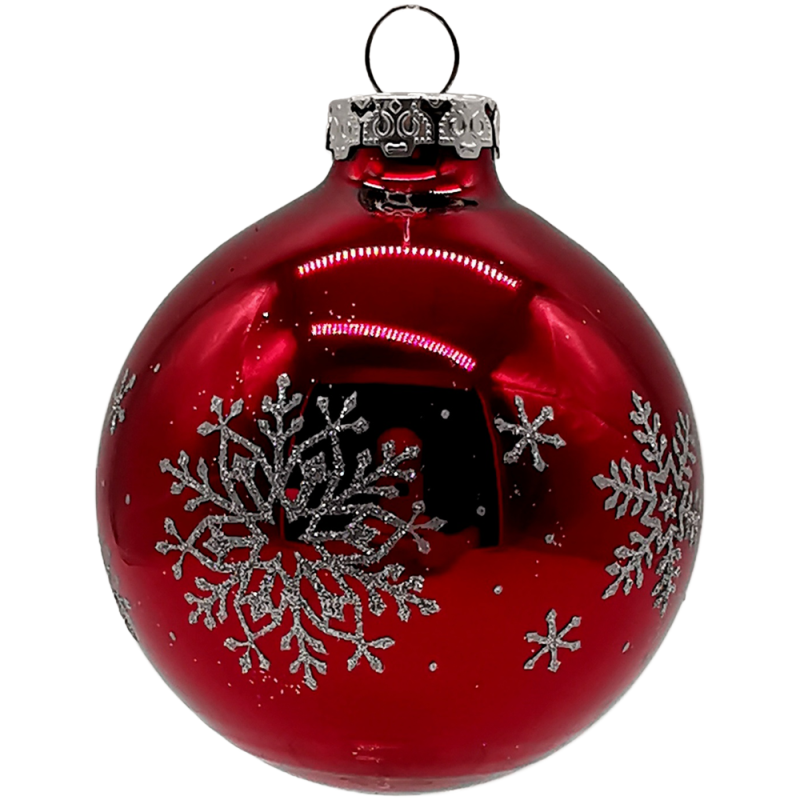 Weihnachtskugel Eiskristall stierblut glänzend Ø 8cm Schatzhauser Thüringer Glas und Weihnachtsschmuck