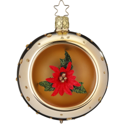 Reflexkugel Weihnachtsstern Ø 8cm brokatgold glanz Inge-Glas® Christbaumschmuck