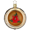 Reflexkugel Weihnachtsstern Ø 8cm brokatgold glanz Inge-Glas® Christbaumschmuck
