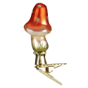 kleiner Pilz, spitz Mini Fliegenpilz 5,5cm Inge-Glas® Miniaturen Weihnachtsschmuck