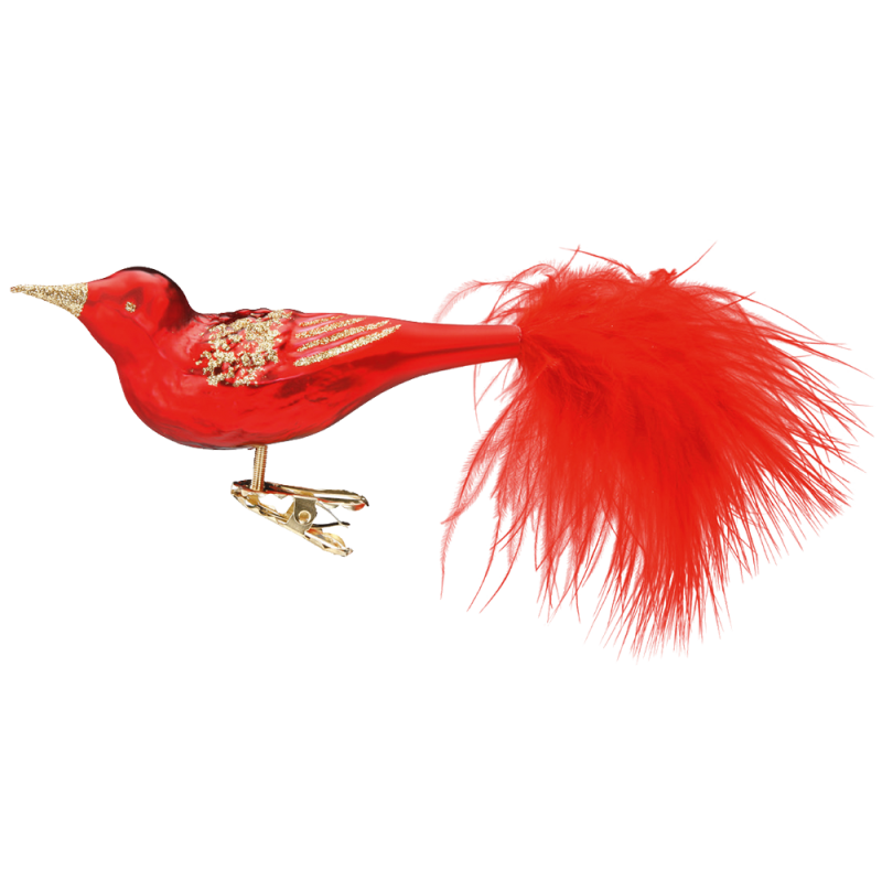 Red Beauty Glasvogel 11cm Inge-Glas® Weihnachtsschmuck