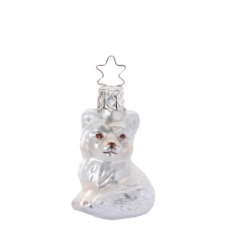 Kleiner Schneefuchs 5,5cm Inge-Glas® Weihnachtsschmuck aus der Tierwelt