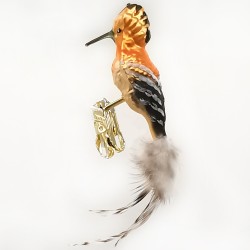 Wiedehopf 10cm, Vogel, Naturfedern - Lauschaer Glaskunst, Schatzhauser