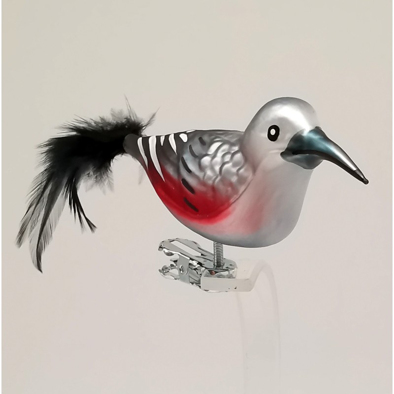 Mauerläufer 15cm, Vogel, Naturfedern - Lauschaer Glaskunst, Schatzhauser