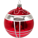 Kugel, Weihnachtskugel rot / silber Ø10cm - Schatzhauser Christbaumschmuck, Lauschaer Glaskunst