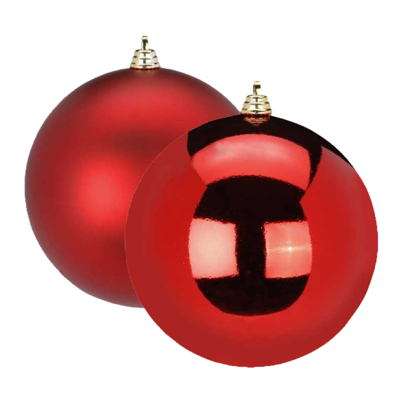 Weihnachtskugeln Kunststoff rot matt oder glänzend, von Ø 10cm bis Ø 20cm