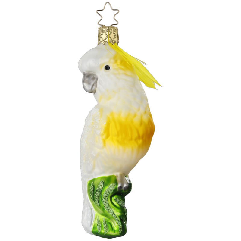 Kakadu, Vogel 12cm Inge-Glas Weihnachtsschmuck