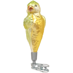 gelber Papagei 10cm, Schatzhauser Christbaumschmuck, Lauschaer Glaskunst