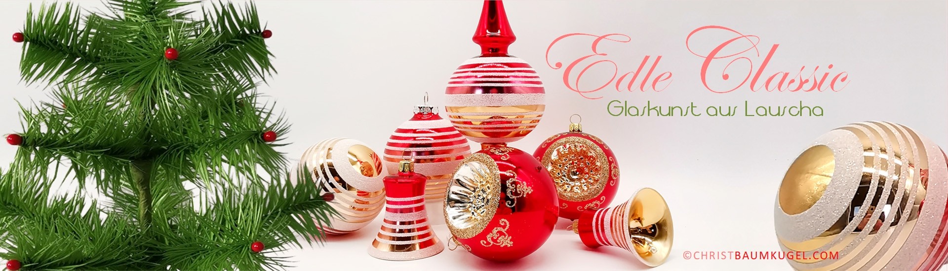 Handgefertigter Glas Christbaumschmuck, Christbaumkugeln, besondere Weihnachtskugeln und Weihnachtsdeko